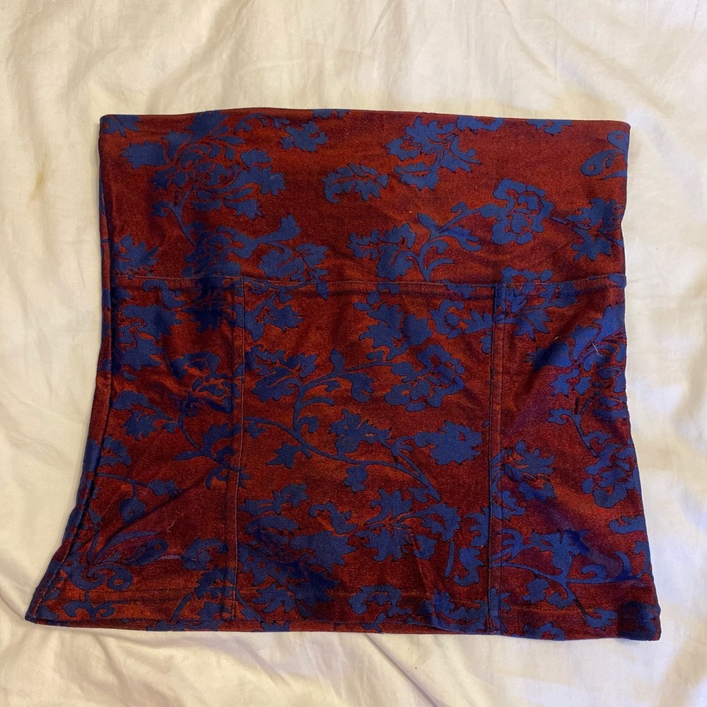 Blue and Pink Velvet Tube Top